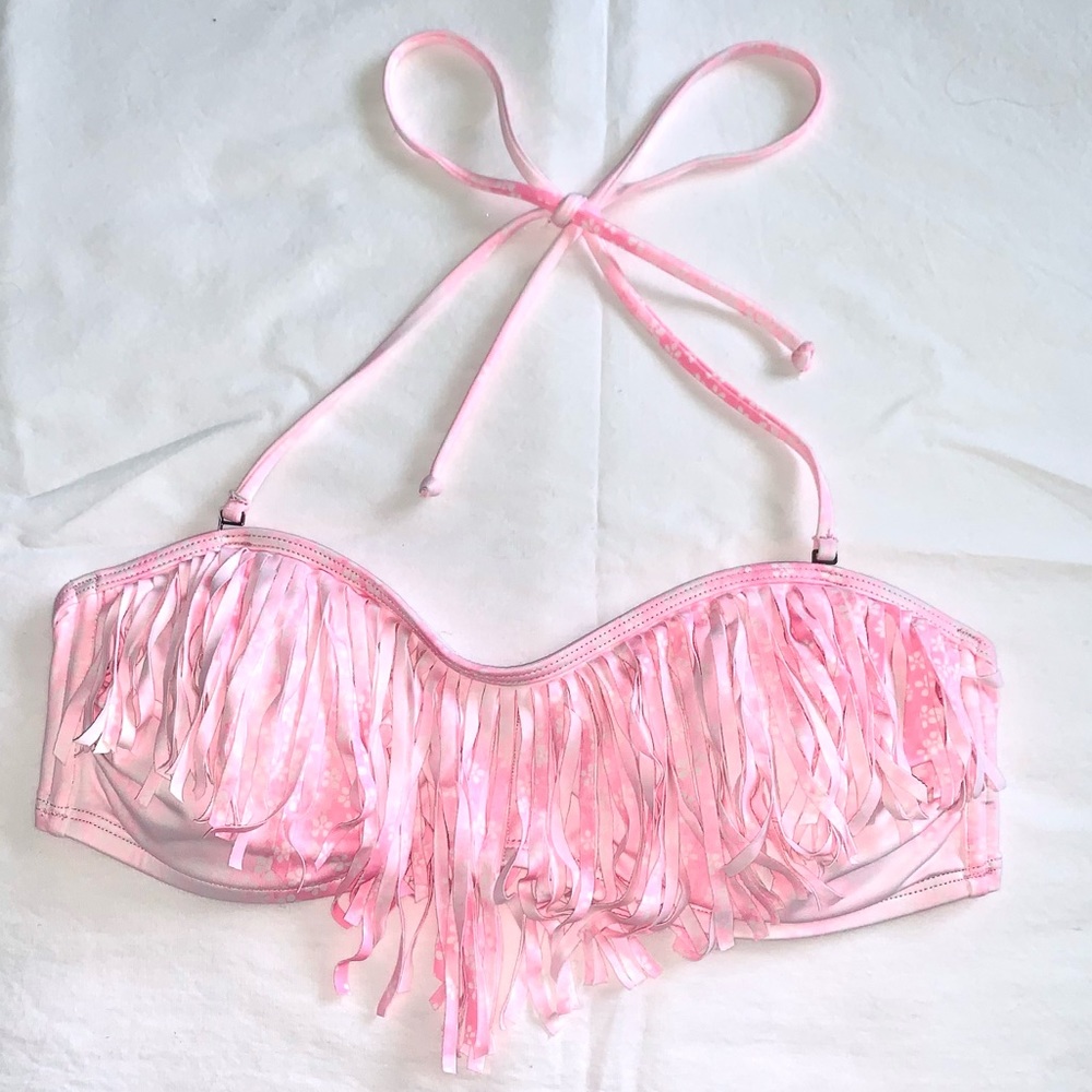 Ombré Pink Frill Bikini Top